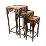 Set of Three (3) Chinese Hardwood Nesting Tables.