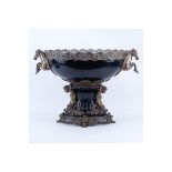 Large Modern Empire Style Bronze Mounted Porcelain