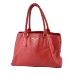 Prada Red Leather Shoulder Bag