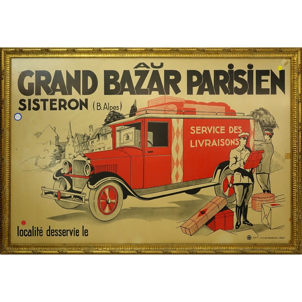 Vintage Lithograph Au Grand Bazar Parisien - Image 2 of 6