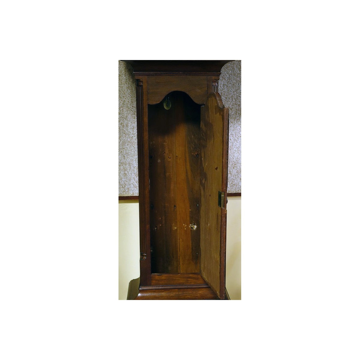 Antique Sheraton Mahogany Tall Case Clock. Decorat - Image 4 of 5