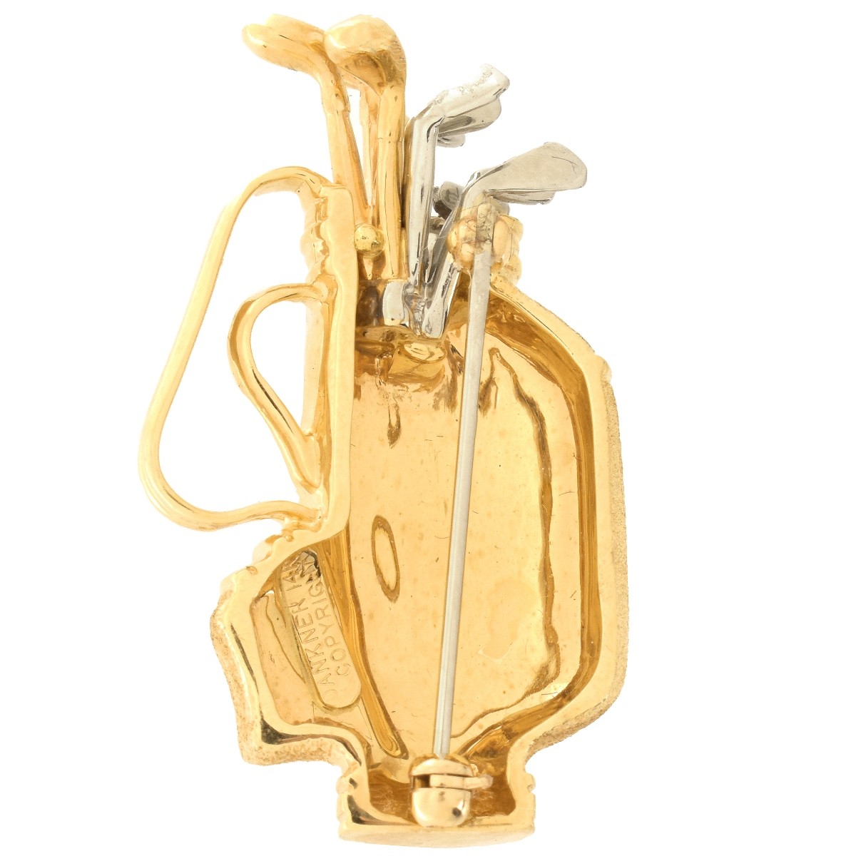 Vintage 14K Golf Bag Brooch - Image 3 of 6