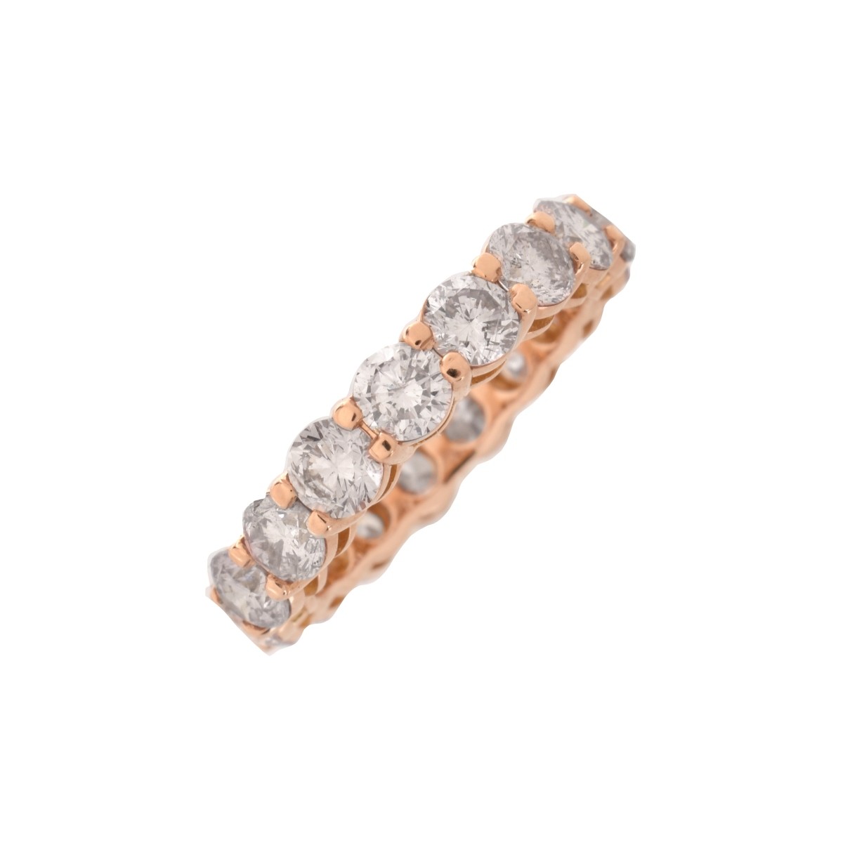 Pink Diamond and 18K Eternity Band