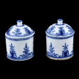 French Saint-Cloud Porcelain Pommade Pots