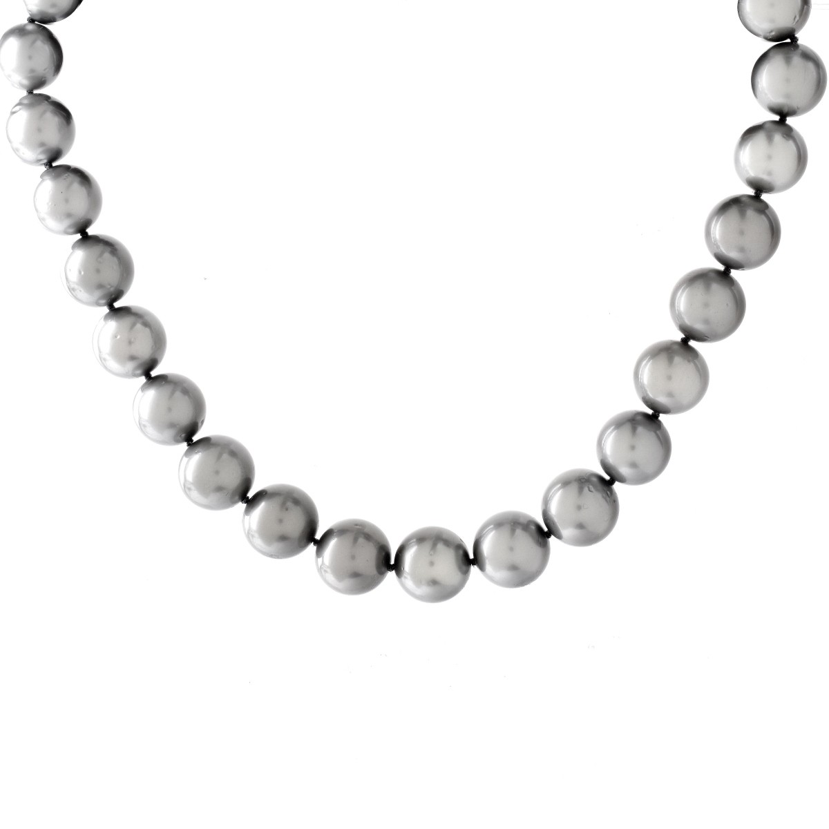 11.5-14.0mm Tahitian Gray Pearl Necklace - Image 2 of 6