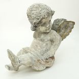 Antique Wood Carved Cherub