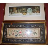 Mixed lot to include framed silkwork, print, various Ethnic wares etc