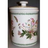 A large Portmeirion bread crock and cover in the Botanic Garden pattern, height 37cm