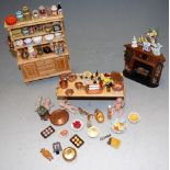 A small collection of assorted dolls house furniture and accessories