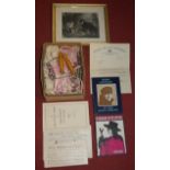 Mixed ephemera, to include two John Lennon volumes, theatrical programmes, framed engraving,