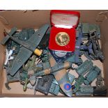 Assorted largely army and Royal Air Force related diecast models, to include Dinky Spitfire MkII,