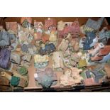 A box of assorted loose cottage ornaments to include David Winter Cooper's Cottage, Tollkeeper's