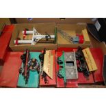 A single box of various Hornby 00 gauge tinplate rolling stock and further accessories to include