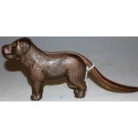 A reproduction cast iron novelty nutcracker in the form of a dog