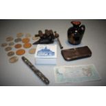 A small collection of miscellaneous items, to include 'The Nova' fountain pen, a miniature vice, a