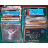 Two boxes of miscellaneous LP vinyl records, to include Emerson, Lake & Palmer, Joe Cocker Sheffield