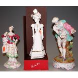 A Spode bone china figurine of Sarah by Pauline Shone, height 25cm, boxed, together with a Spode
