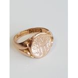 A 9ct signet ring, Chester 1915, size N, (5.4g)