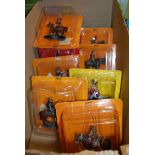 Ten various metal Del Prado soldiers on horseback in blister packs