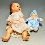 An H.W. Jubilee composition doll, with jointed limbs; together with an Andy Pandy soft toy (2)