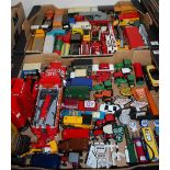 A large quantity of loose diecast and some plastic models, largely being delivery trucks, commercial