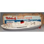 A boxed Triang clockwork powered scale model of an ocean liner 'RMS Pretoria Castle'