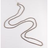 A silver belcher link long chain, 108cm long, (28.8g)