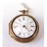 A pair cased pocket watch by Pierson, London, the brass and faux tortoiseshell outer case, with