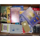 A box of miscellaneous books, to include Thimbles & Sewing Implements by Estelle Zalkin,