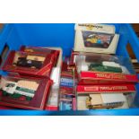 A single box of various cased diecast vehicles to include Models of Yesteryear by Matchbox etc