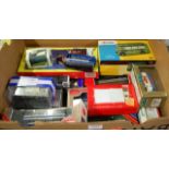 A box containing a quantity of mixed public transport and modern release diecast models, to