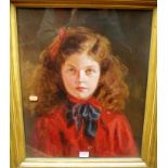 Early 20th century school - bust portrait of a girl wearing a silk neck scarf, oil on canvas,
