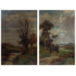 Abraham Hulk Jnr (1851-1922) - Pair; Riverside landscape studies, oil on canvas, each signed lower
