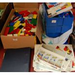 A quantity of mixed vintage Lego, various sized blocks and components, some examples are boxed;