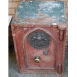 An early 20th century cast iron Milners painted fire resistant floor safe, with key, height 61cm,