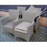 A set of four Hartman Essential rattan conservatory armchairs, with cushion seats