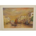 Sir Hubert Medleycott (1841-1920) - Venetian backwater, watercolour, signed lower right, 20x29cm