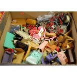 A box containing a quantity of mixed dolls house effects and accessories