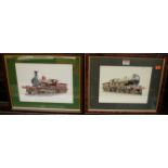 Jonathan Clay - A set of four locomotive prints and two others by the artist (6)
