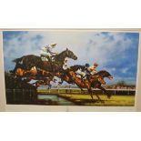 Graham Isom - steeplechase print, framed and glazed, signed in pencil to the margin and numbered