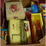 A box containing a quantity of mixed modern release and vintage diecast, to include Corgi,