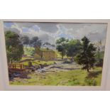 Henry W. Bracken - Pair; Stone houses, watercolours, each signed lower left, 26 x 35cm