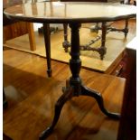 A George III mahogany circular pedestal tripod table, dia. 71.5cm