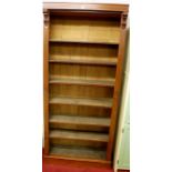 A 19th century mahogany freestanding open bookshelf having fluted detail, width 89.5cm