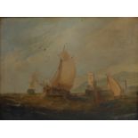 In the manner of Thomas Sewell Robbins (1810-1880) - Shipping off the harbour, oil on canvas, 47 x