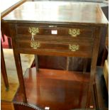 A 19th century mahogany two drawer side table, w.61cm