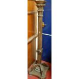 A 19th century carved and fluted oak pedestal column