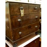 A near-pair of Victorian painted and scrumble finish pine chests, of two short over two long