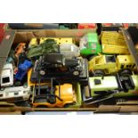 One tray containing a quantity of mixed loose tinplate and diecast vehicles to include Tonka