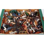 A large and extensive collection of mixed lead and hollow cast zoo related figures to include